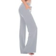 thumbnail image 1 of Summer Saving Wycnly Womens Cargo Trousers Casual Solid Plus Size Stretch Flared Long Pants Elastic Waist Drawstring Loose Sports Legging Pants Gray l, 1 of 7