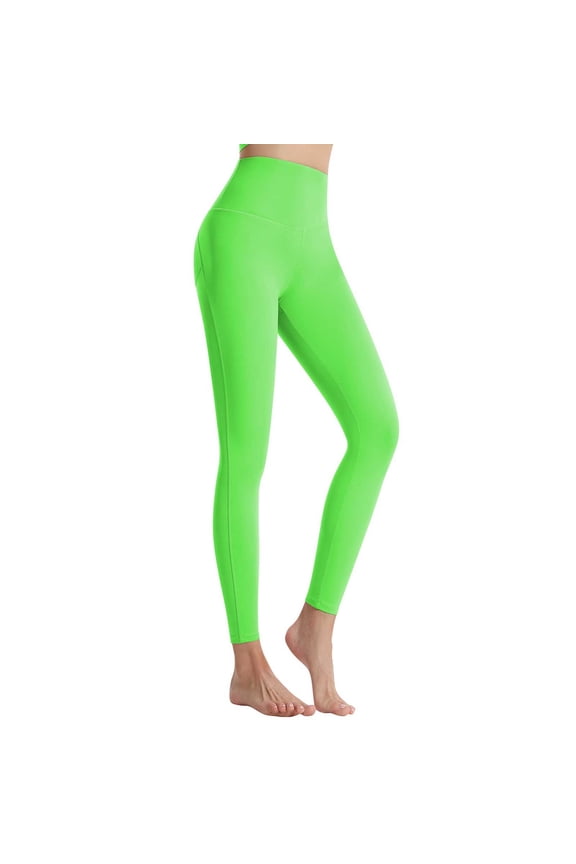 Summer Saving Wycnly Womens Long Yoga Legging Sexy Slim Fit High Waist Exercise Sports Stretchy Trousers Solid Workout Fitness Long Pants Green XL