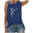 thumbnail image 1 of Wycnly Womens Tank Tops Casual Lightweight Breathable Loose Fit Pullover Vest Tees Tops Summer Trendy Dandelion Print Round Neck Sleeveless Shirts Blouse Blue l, 1 of 3