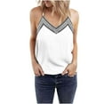 thumbnail image 1 of Summer Saving Wycnly Womens Tank Tops Solid V-Neck Sleeveless Shirts Vintage Embroidery Loose Going Out Cami Blouse White XXL Up to 65% off, 1 of 7