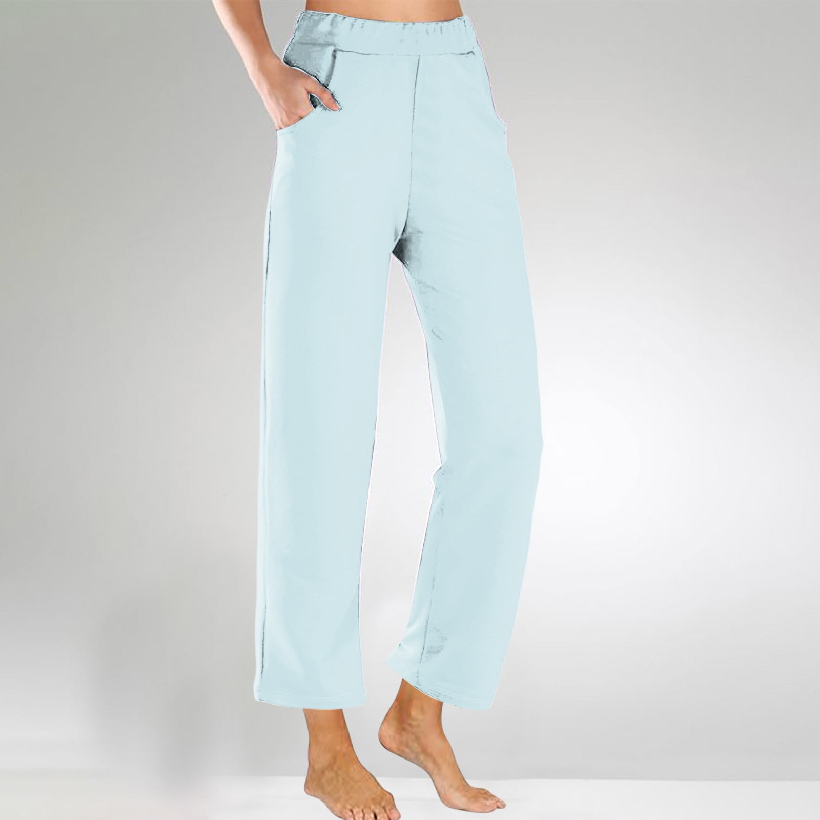 Summer Saving!YANHAIGONG Women Capris for Plus Size,Wide Leg Capris ...