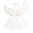 thumbnail image 1 of Yievot 2-12 Years Children Girl's Dresses Performance Solid Gowns Princess Dress Sets White Angel Infant Girls Dresses 2025 Summer Baby Girl Dress Gifts, 1 of 6