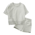 thumbnail image 1 of Summer Saving! Yievot 2 Piece Toddler Baby Boys Girls Summer Clothes Cotton Short Sleeve Tshirt Tops + Shorts Cute Clothing Set 6 Months-13 Years 2024 Summer Toddler Outfits on Clearance, 1 of 6