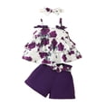 thumbnail image 1 of Summer Saving! Yievot 3Pcs Toddler Girls Summer Outfits Sleeveless Floral Camisole Tank Top + Shorts +Hairband Set Casual Girls Clothing Sets 3 Months-2 Years 2024 Summer Toddler Outfits on Clearance, 1 of 7