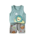 thumbnail image 1 of Yievot Summer 2 Piece Toddler Baby Boy Sets Clothes Cotton Animals Printed Sleeveless Tee And Shorts Set Baby Boy Gifts 6 Months-6 Years 2025 Baby Boy Clothes, 1 of 3