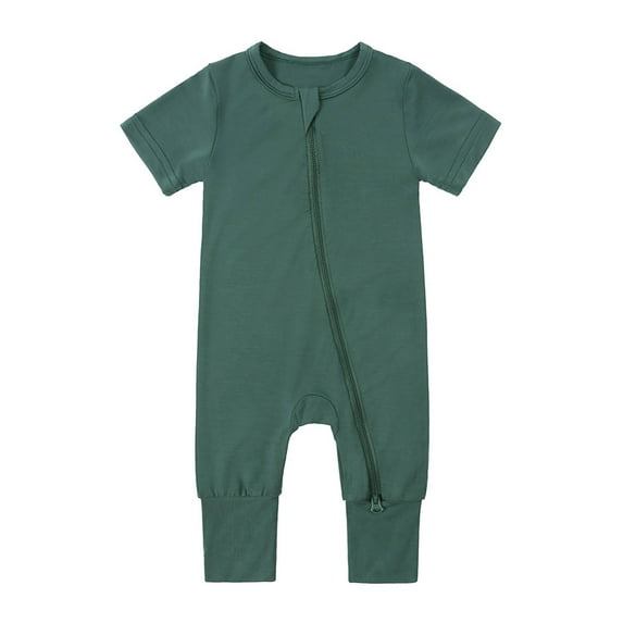 Summer Saving! Yievot Summer Easter Gift Zipper Bodysuit for Baby Girl Boy Vintage Solid Baby Girls Bodysuits Romper Clothes 0-24 Months 2024 Baby Girl Boy Clothes on Clearance