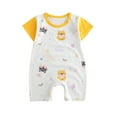 thumbnail image 1 of Summer Saving! Yievot Toddler Baby Girl Boy Short Sleeve Romper Bodysuit Cotton Jumpsuit Cute Print One Piece Summer Outfit Clothes 0-12 Month On Clearance, 1 of 3