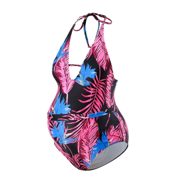 Summer Saving pimelu Bathing Suit for Women Maternity Swimsuit for Women One Piece Swimsuit Modest Swimsuit Adjustable Strap Bikini Floral Print Pregnancy Swim Suit Tankini Swimsuits for Women