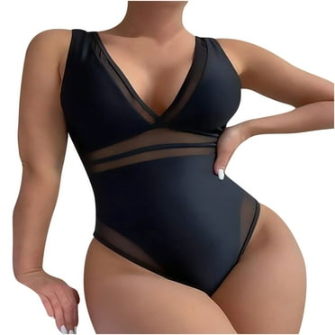 Summer Saving pimelu Bathing Suit for Women One Piece Swimsuit for Women Modest Swimsuit Tankini Swimsuit Mesh Patchwork Tummy Control Tankini Swimsuit Swimsuits for Women