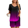 thumbnail image 1 of 2 Piece Sets for Women Fashion Casual Round-Neck Short Sleeve Two-Piece Comfortable Home Pajamas Sports Set, 1 of 7