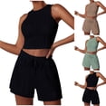 thumbnail image 1 of 2 Piece Sets for Women Fashion Two-piece Color Short-sleeved Casual Suit, 1 of 4