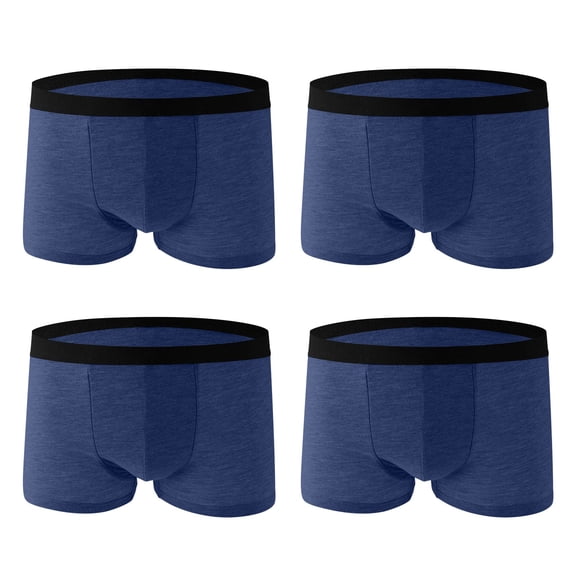 Abomasnow Men's Big & Tall Underwear Lightweight Solid Low Waist Boxer Breathable Briefs Anti Chafings Under(4-Price)
