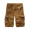 thumbnail image 1 of Summer Savings 2024 HOOMEUMY Men's Summer Shorts Multi-Pocket Cargo Shorts Straight Military Tactical Shorts Yellow 14, 1 of 4