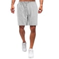 thumbnail image 1 of Summer Savings 2024 HOOMEUMY Summer Cotton Linen Shorts for Men with Pockets Drawstring Elastic Waist Loose Fit Beach Shorts Gray 10, 1 of 5