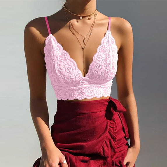 Summer Savings 2024! TAGOLD Plus Size Bras for Womens,Women's Bra, Women Bra Lingerie Seamless Plus Size OnePiece Elastic Comfort Cotton Vest Bra Underwear