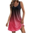 thumbnail image 1 of Summer Savings 2024! TAGOLD Womens Plus Size Summer Dresses,Women's Casual Sundress With Pockets Summer Boho Beach Dress Floral T-Shirts Dress V Neck Loose Tank Dresses Pink M, 1 of 5