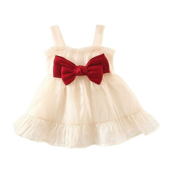 2025 TAGOLD Toddler Girls Summer Dress,Casual Dress for Kids,Girls' Summer Sleeveless With Bow Lace Dress
