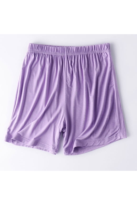 Women's Summer Casual Cotton Shorts Solid Color Elastic Waist Pajamas Shorts Plus Size Lounge Pants Soft Cozy Sleep Shorts