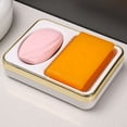 thumbnail image 1 of Summer Savings Up to 50% Soap Dishes for Bar Soap, InsCrazy Double Compartment Soap Box Bathroom Laundry Soap Organizer Large Draining Soap Shelf Without Punching Holes, 1 of 6