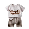 thumbnail image 1 of Summer Savings Agkizg Summer Boys Outfit Sets, Toddler Boys Clothing Sets, Short Sleeve Tops and Shorts Outfit Set Graphic Comfortable and Cute Loungewear Sets Casual 2 Piece Outfits, 1 of 3
