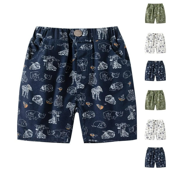 Summer Savings Agkizg Summer Boys Shorts, Toddler Boys Denim Shorts, Pattern Elastic Waist Jean Shorts Casual Short Trousers with Pockets 4-5 Years