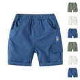 thumbnail image 1 of Agkizg Summer Boys Shorts,Toddler Boys Denim Shorts,Solid Color Elastic Waist Jean Shorts Casual Short Trousers with Pockets 2-3 Years, 1 of 5
