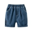 thumbnail image 1 of Summer Savings Agkizg Summer Boys Shorts, Toddler Boys Denim Shorts, Solid Color Elastic Waist Jean Shorts Casual Short Trousers with Pockets 2-3 Years, 1 of 5