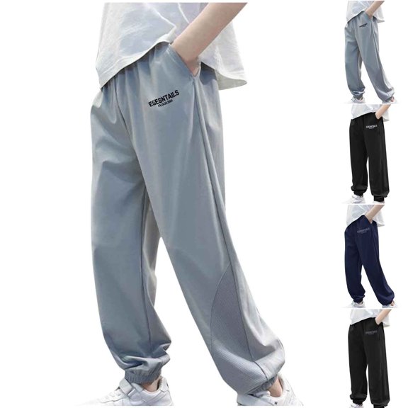 Agkizg Summer Boys Sweatpants,Kids Sports Pants,Fashion Ice Silk Loose Thin Pants Elastic Thin Mosquito Proof Pants Outerwear Pants Lightweight Comfortable Toddler Boys Clothing