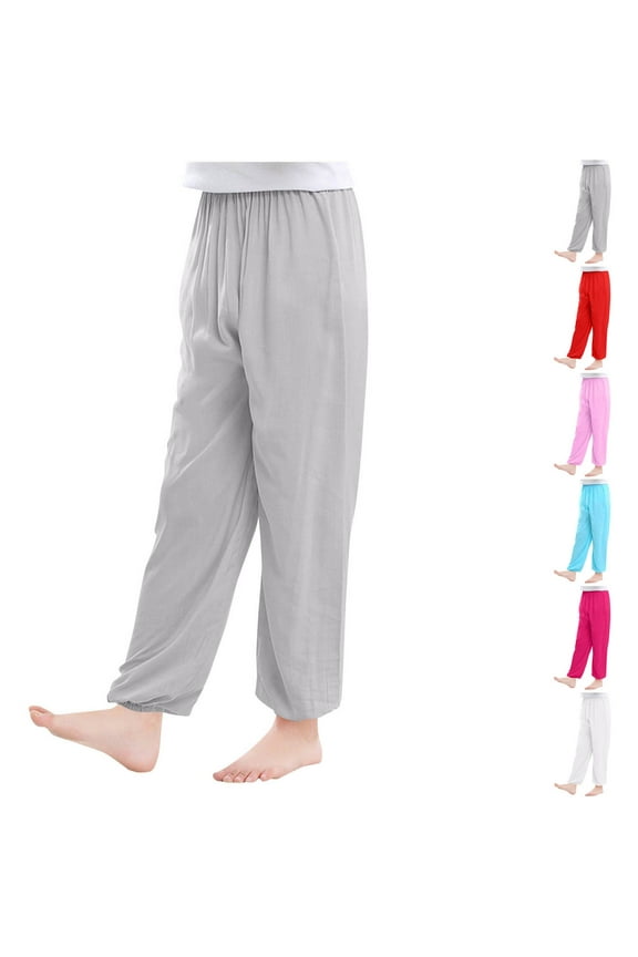 Summer Girls Pants,Kids Casual Pants,Children's Lantern Pants Mosquito Proof Pants Solid Color Pants Thin Babyconditioning Pants Lightweight Comfortable Toddler Girls Clothing