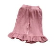 thumbnail image 1 of Summer Savings Agkizg Summer Girls Shorts, Toddler Girls Casual Shorts, Solid Color Elastic Waist Short Trousers Cute Ruffle Hem Flared Shorts with Pockets 8-9 Years, 1 of 3