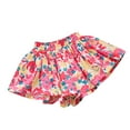 thumbnail image 1 of Agkizg Summer Girls Shorts,Toddler Girls Linen Shorts,Flower Print Elastic Waist Casual Shorts Cute Pleated Short Trousers 6-7 Years, 1 of 5