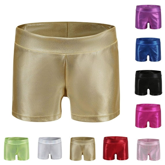 Agkizg Summer Girls Shorts,Toddler Girls Sequin Shorts,Solid Color Hot Stamping Leather Shorts 4-5 Years