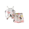 thumbnail image 1 of Agkizg 2PC Cotton Graphic Strap Tank Top Shorts Set Summer Outfits (Toddler Girl's or Girl's),2-Piece Set,Sizes 1-10 Years, 1 of 3