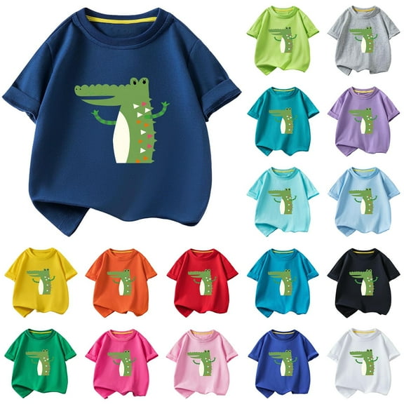 Agkizg Toddler Boys Summer Top,Short Sleeve T-shirt for Kids,Children's Casual Loose T-shirt Short Sleeved Round Neck Top For Adults Breathable Casual Graphic Tees
