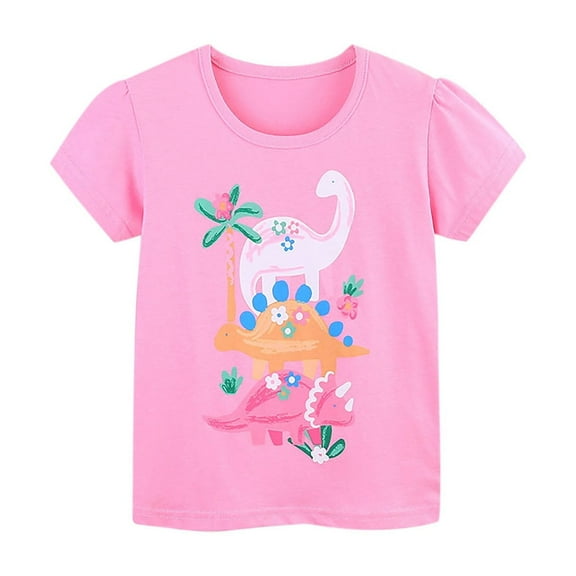 Agkizg Toddler Boys Summer Top,Short Sleeve T-shirt for Kids,Summer Girls' Short Sleeved T-shirt Printed Round Neck Girls' Top Children's Sports Shirt Breathable Casual Graphic Tees