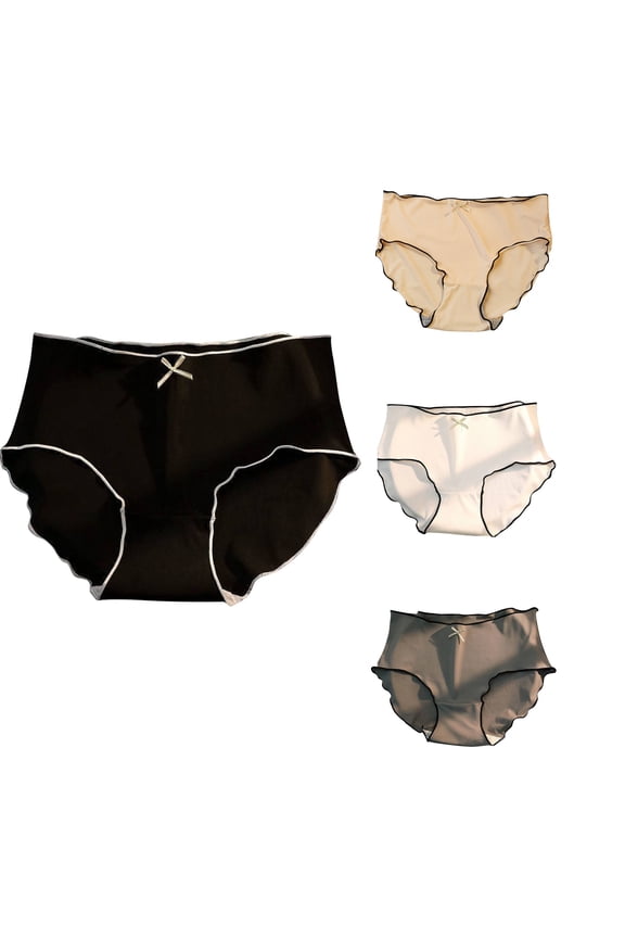 Girls Panties Girls Boys Underwear Mid-Large Aged Seamless Thin Briefs for Student Girls 13-15Years Black