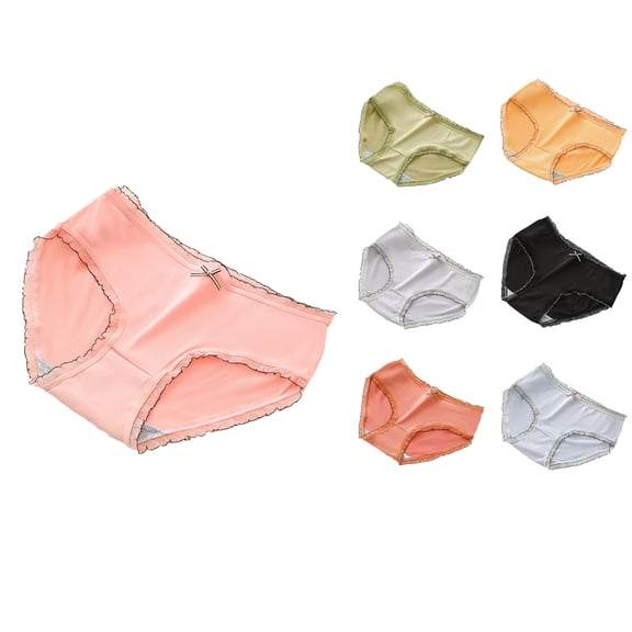 Ahuyic Girls Panties Girls Boys Underwear Mid-Rise Triangular Briefs Lace Breathable Shaping for Big Girls L Black