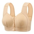 thumbnail image 1 of Summer Akafmk Plus Size Womens Bras,Front Closure Bras for Women,Woman's Solid Color Thin Style Ventilate Large Size Bra Without Steel Rim Beige, 1 of 5