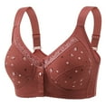 thumbnail image 1 of Summer Akafmk Plus Size Womens Bras,Front Closure Bras for Women,Women's Non Steel Ring Thin Collection Underwear Daily Bra Red M, 1 of 3