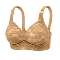 thumbnail image 1 of Summer Akafmk Plus Size Womens Bras,Push Up Bras for Women,Gathering Lace Bra Without Steel Ring Large Size Thin Breathable Side Folding Adjustable Top Support Underwear Beige XXL, 1 of 5