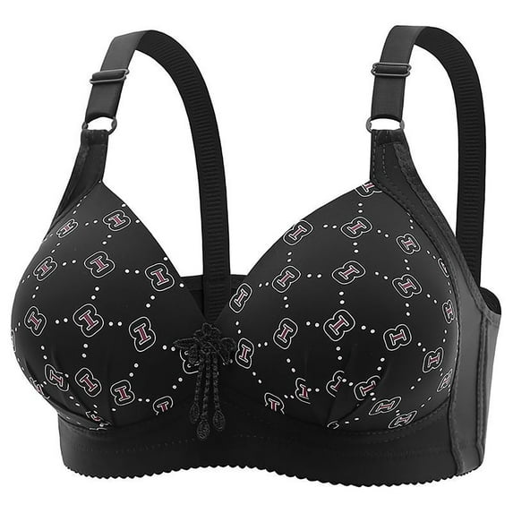 Summer Akafmk Plus Size Womens Bras,Push Up Bras for Women,Mom Bra Thin Underwear Without Steel Rings Gathering Underwear Sagging Adjustable Breast Collection and Accessory Bra Black L