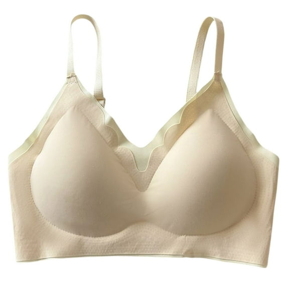 Summer Akafmk Plus Size Womens Bras,Push Up Bras for Women,Women's Comfortable And Comfortable Adjustable Gathering Breathable Bra Underwear Daily Bra Beige L