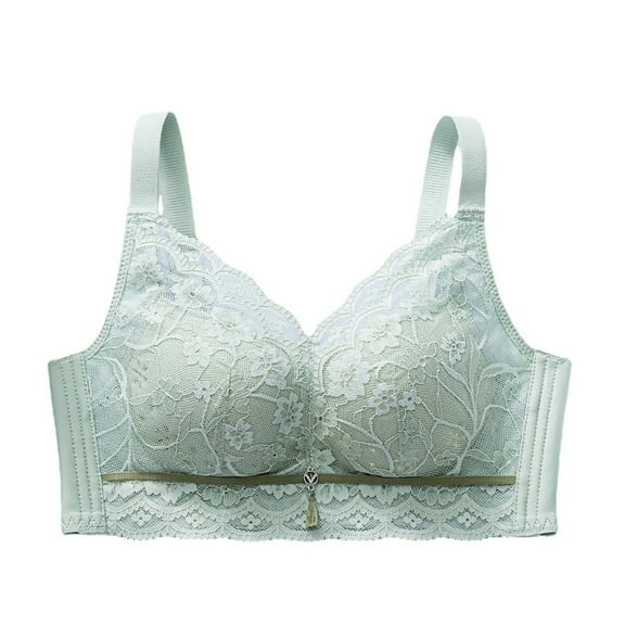 Summer Akafmk Plus Size Womens Bras,Push Up Bras for Women,Women's Gathering Collection Accessory Breast Adjustment Underwear Lace Bra Breathable Bra Green XL