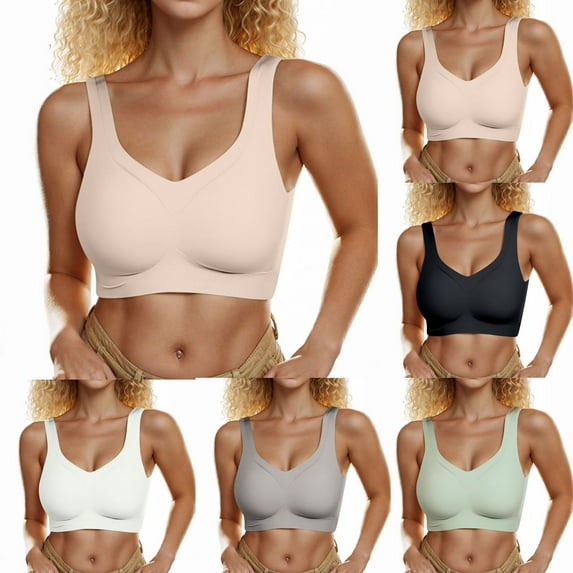 Summer Akafmk Plus Size Womens Bras,Sports Bras for Women,Woman's Comfortable Lace Breathable Bra Underwear No Rims Gray XXL