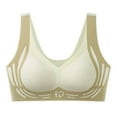 thumbnail image 1 of Summer Akafmk Plus Size Womens Bras,Sports Bras for Women,Woman's Printing No Buckle Ventilate Sport Bras Without Steel Rim Beige XXL, 1 of 5