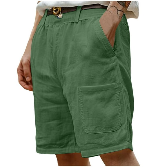 Summer Akafmk Summer Mens Cotton Linen Shorts,Plus Size Mens Casual Shorts,Men's Suit Shorts Pants Solid Color Button Zipper Casual Beach Shorts Summer Shorts