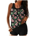 thumbnail image 1 of Summer Savings Akafmk Tankini Swimsuits for Women Loose Fitting Floral Printed Swim Tops with High Waisted Boyshorts Two Piece Bathing Suits Comfortable Athletic Swimwear, Sizes S-2XL, 1 of 5