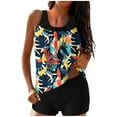 thumbnail image 1 of Summer Savings Akafmk Tankini Swimsuits for Women Loose Fitting Floral Printed Swim Tops with High Waisted Boyshorts Two Piece Bathing Suits Comfortable Athletic Swimwear, Sizes S-2XL, 1 of 5