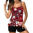 thumbnail image 1 of Summer Akafmk Tankini Swimsuits for Women Loose Fitting Floral Printed Swim Tops with High Waisted Boyshorts Two Piece Bathing Suits Comfortable Athletic Swimwear,Sizes S-2XL, 1 of 3