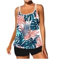 thumbnail image 1 of Summer Akafmk Tankini Swimsuits for Women Loose Fitting Floral Printed Swim Tops with High Waisted Boyshorts Two Piece Bathing Suits Comfortable Athletic Swimwear,Sizes S-2XL, 1 of 5
